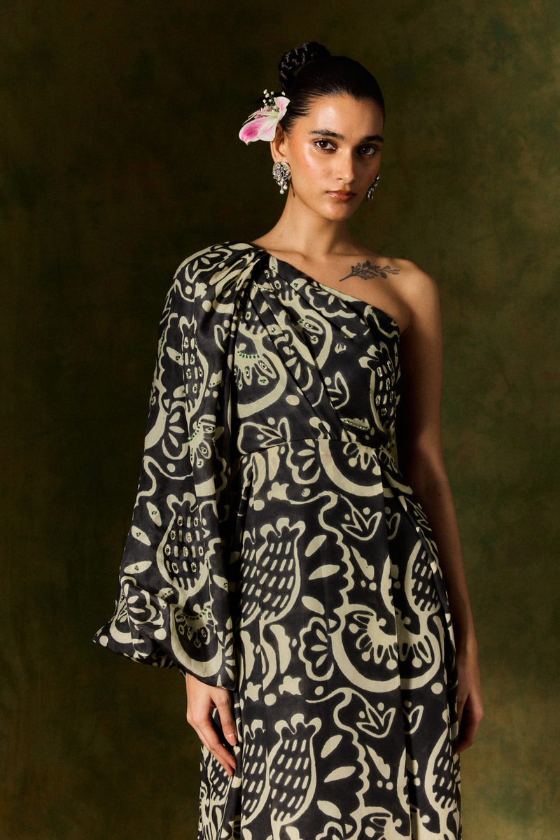 NIDA SILK ONE SHOULDER DRESS silk by JodiLife for women in Singapore