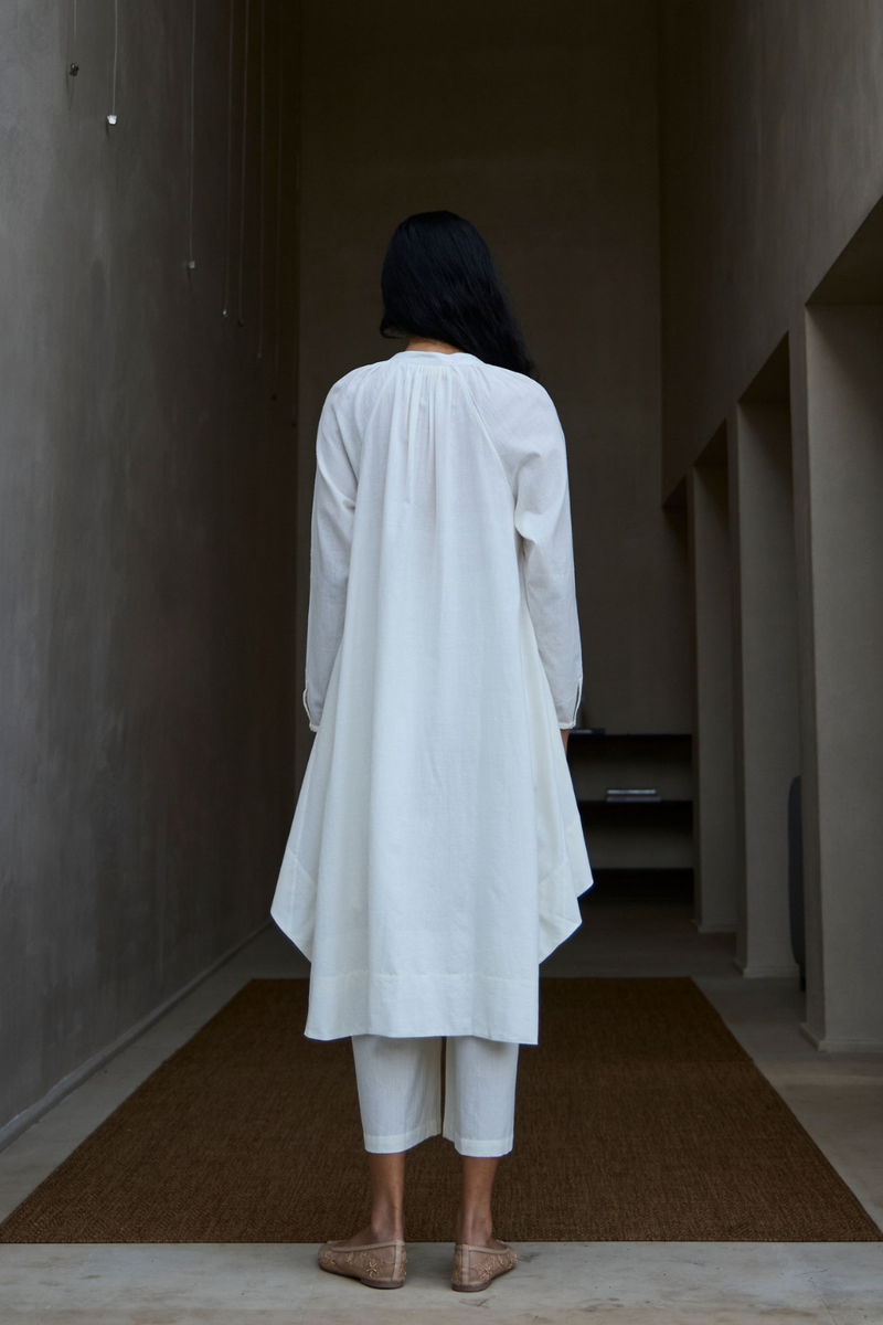 Woodstock Milk Pleated Pants cotton by The Summer House in white color for women in Singapore