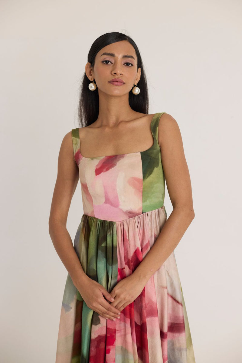 TILLY CHERRY DRESS satin by Yam in multi color for women in Singapore