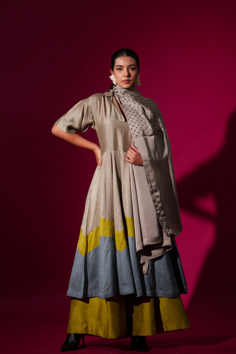 Infinity Dress-Grey + Leaf green + Teal mysore silk dresses by Stoique in grey, leaf green, teal for women in Singapore