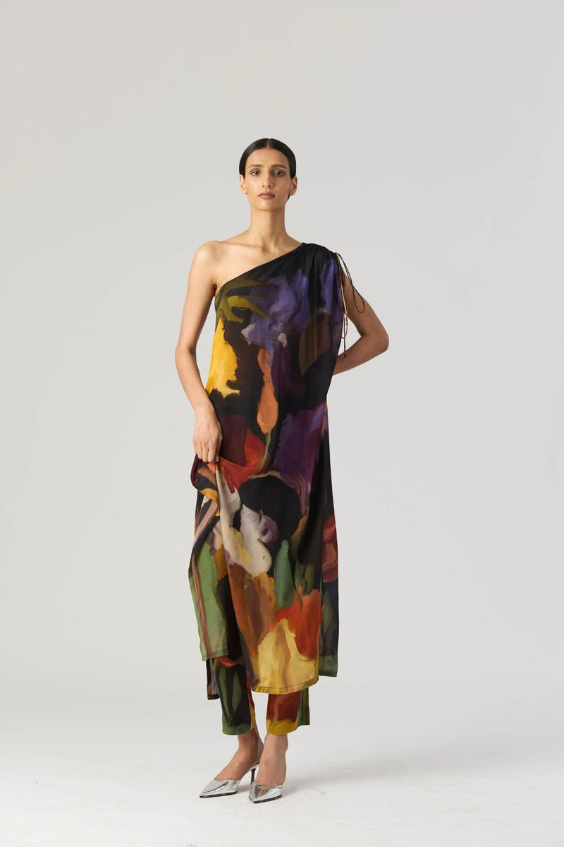 IVY ONE SHOULDER KURTA SET by Yam for women in Singapore