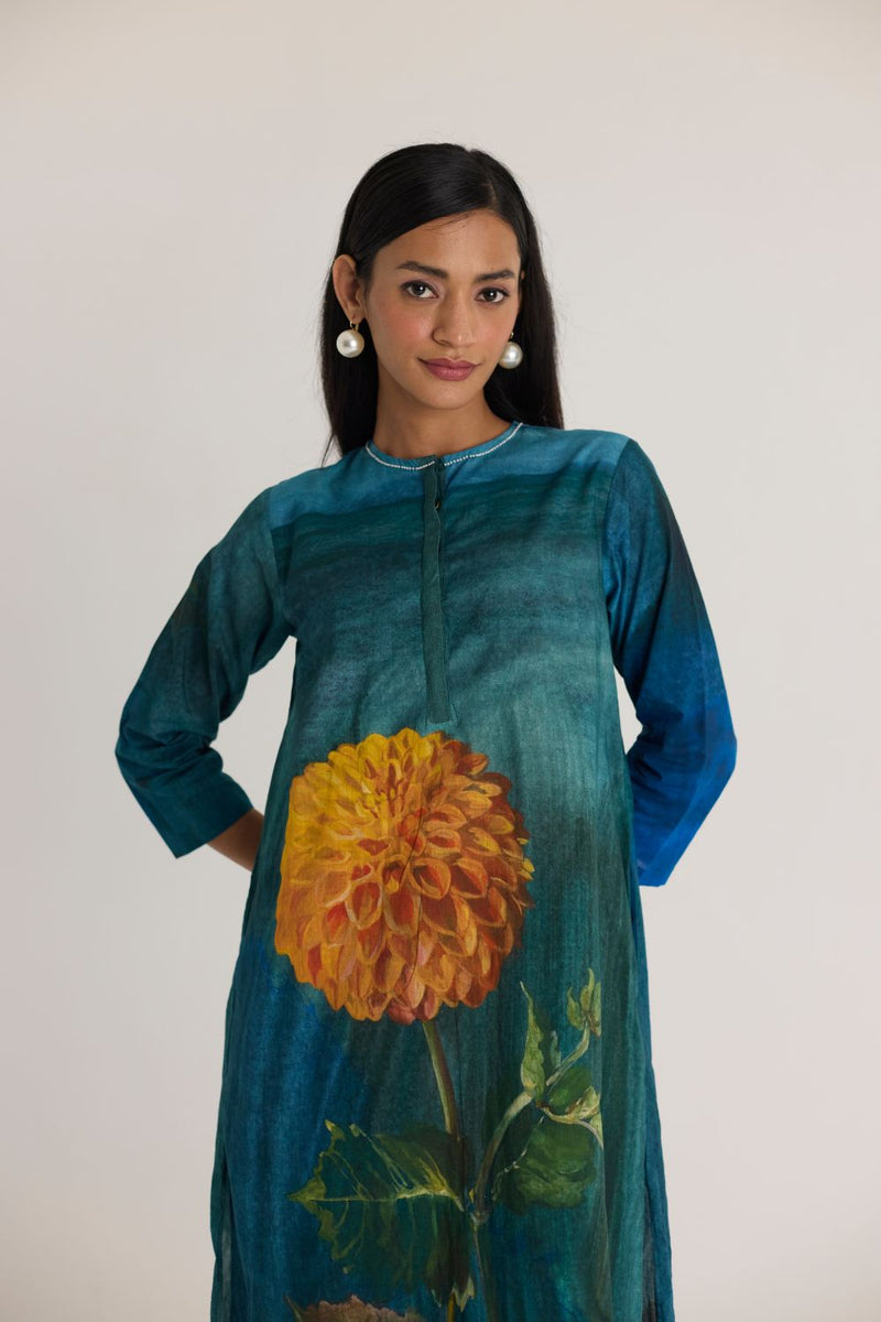 DILLY DALLY LONG KURTA SET cotton by Yam in multi color for women in Singapore