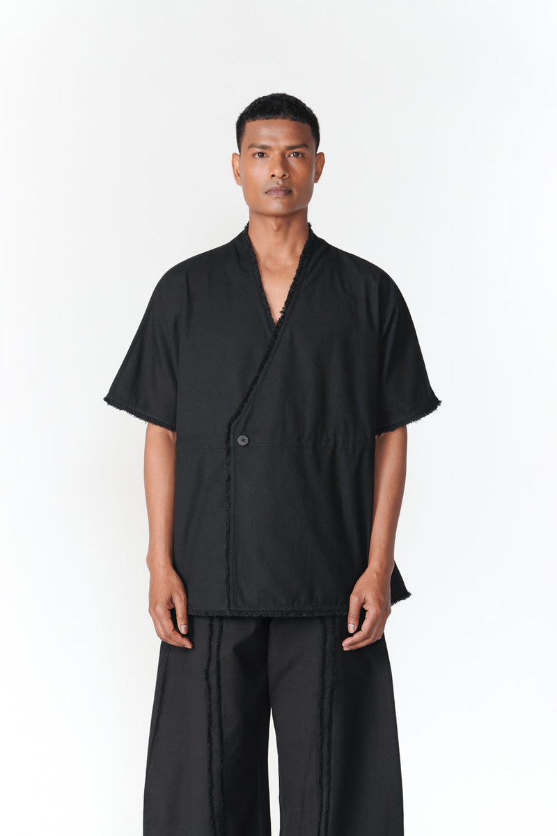 Kumo Drawstring Shirt top/shirt by Turn Black in black for women in Singapore