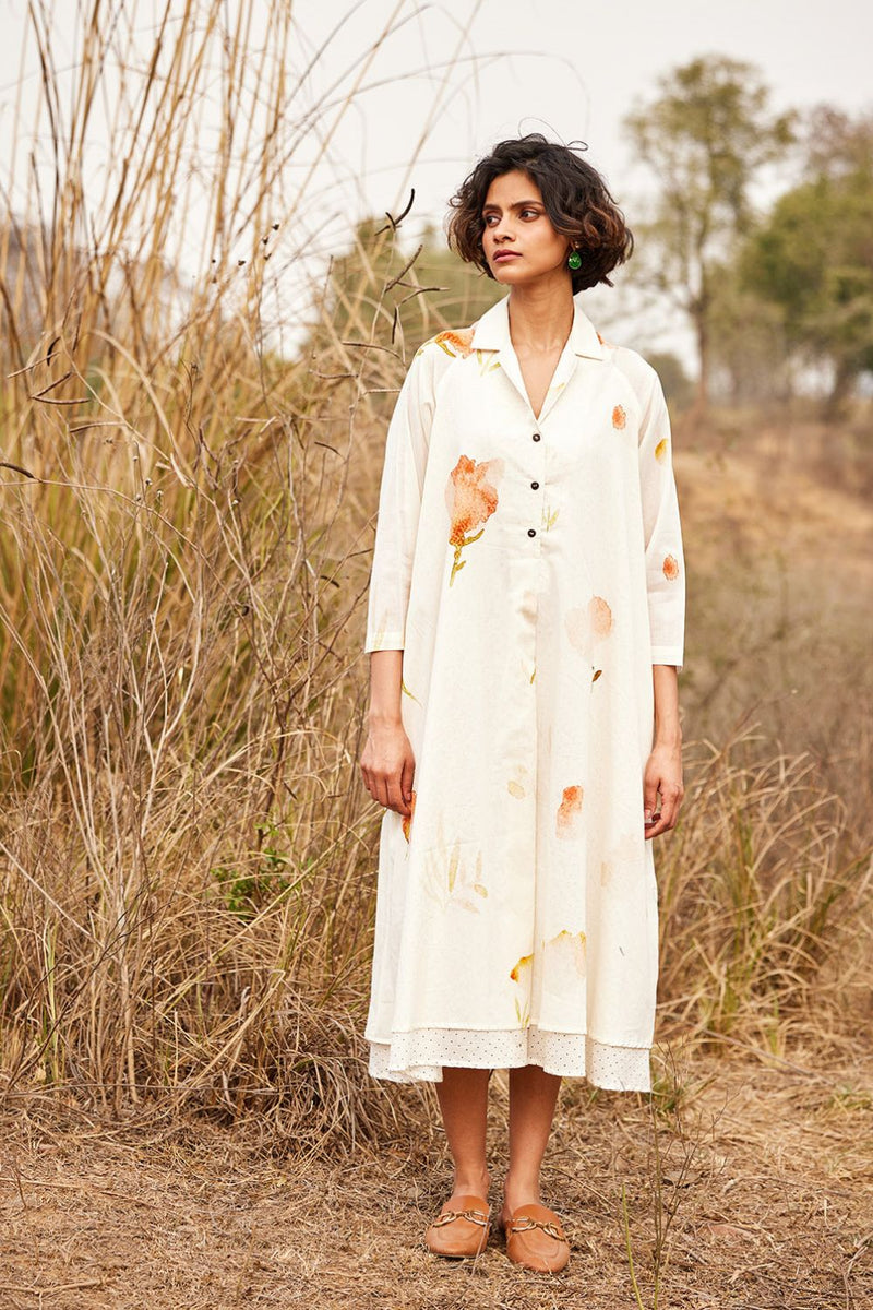 French Hydrangea cotton by Khara Kapas in white for women in Singapore
