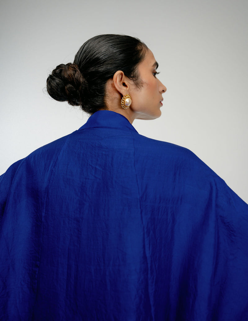 Old Charm Shirt mulberry silk top/shirt by Ode to Odd in blue for women in Singapore