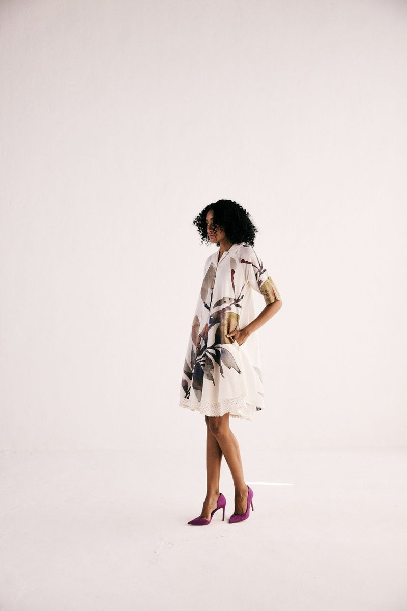 IVORY BLOOM DRESS cotton by Khara Kapas in white for women in Singapore