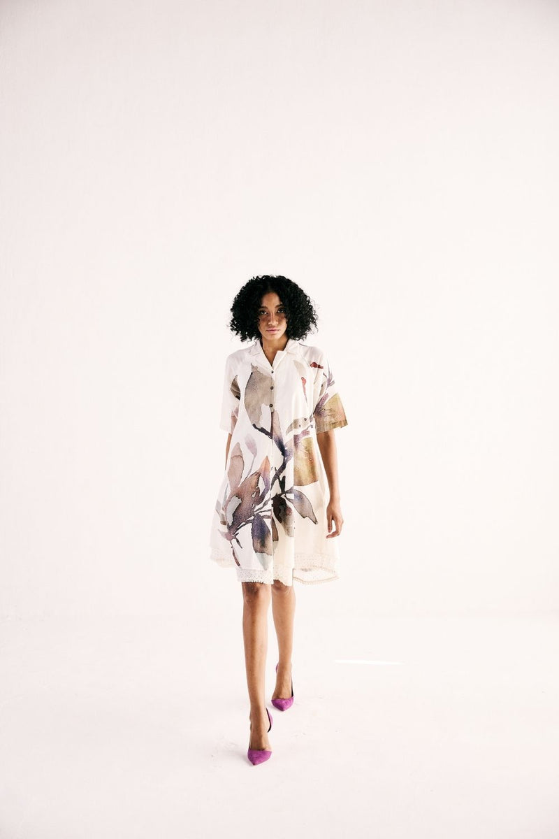 IVORY BLOOM DRESS cotton by Khara Kapas in white for women in Singapore