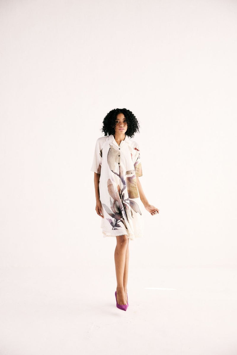 IVORY BLOOM DRESS cotton by Khara Kapas in white for women in Singapore