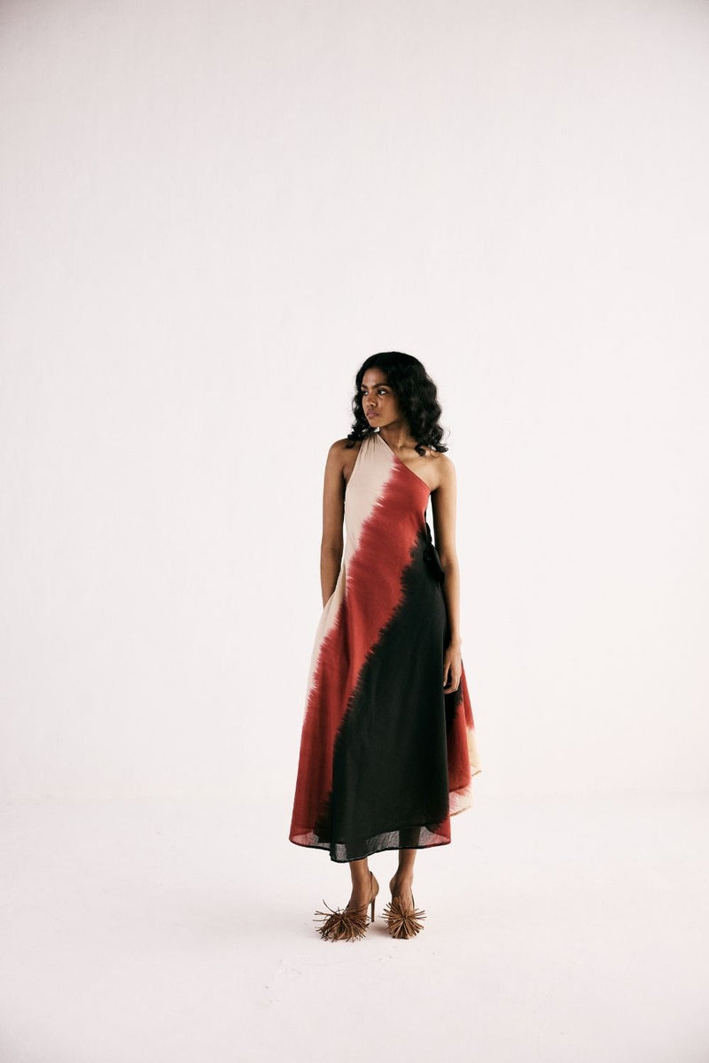 RED HORIZON DRESS cotton by Khara Kapas in multi for women in Singapore