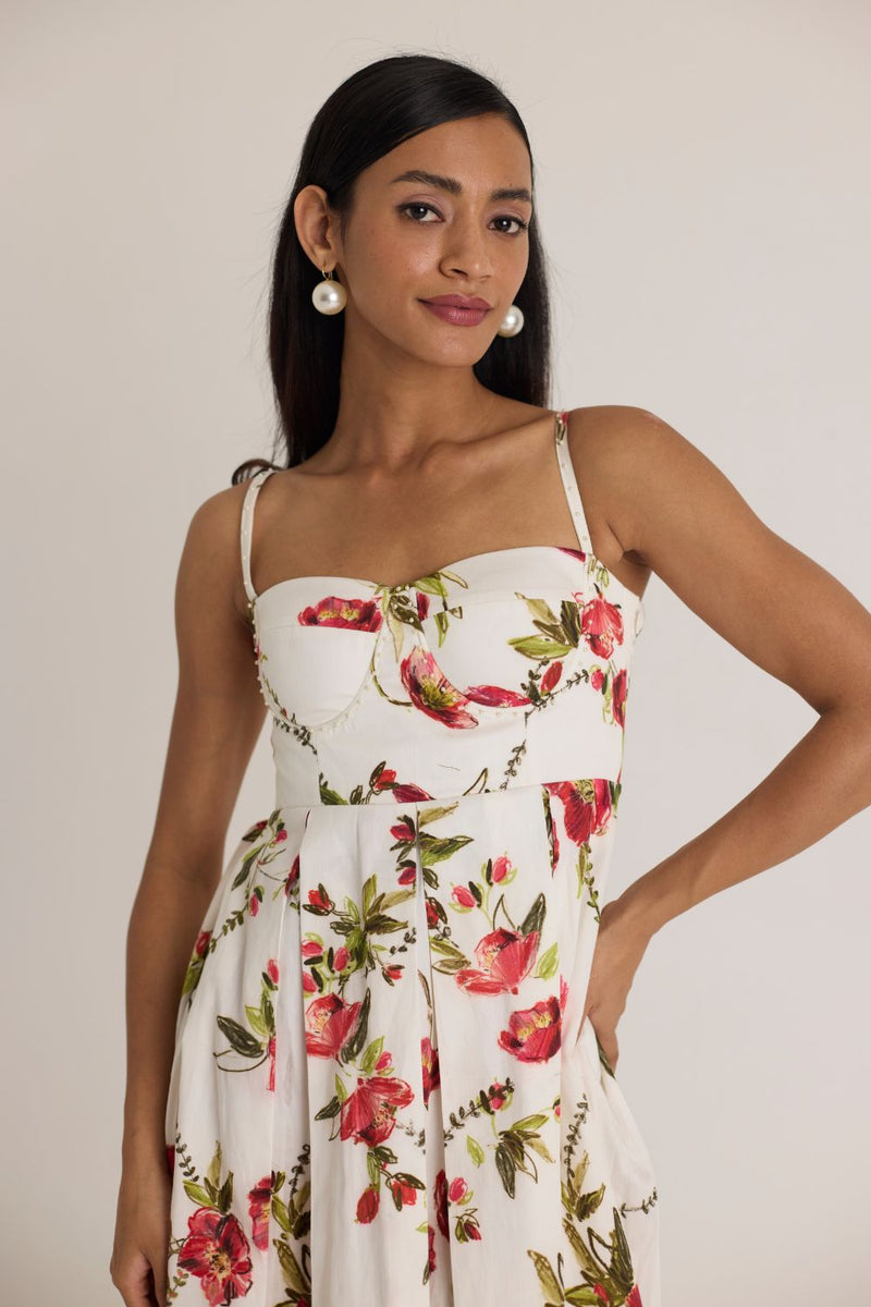 ROSITA BRALETTE DRESS satin by Yam in white color for women in Singapore