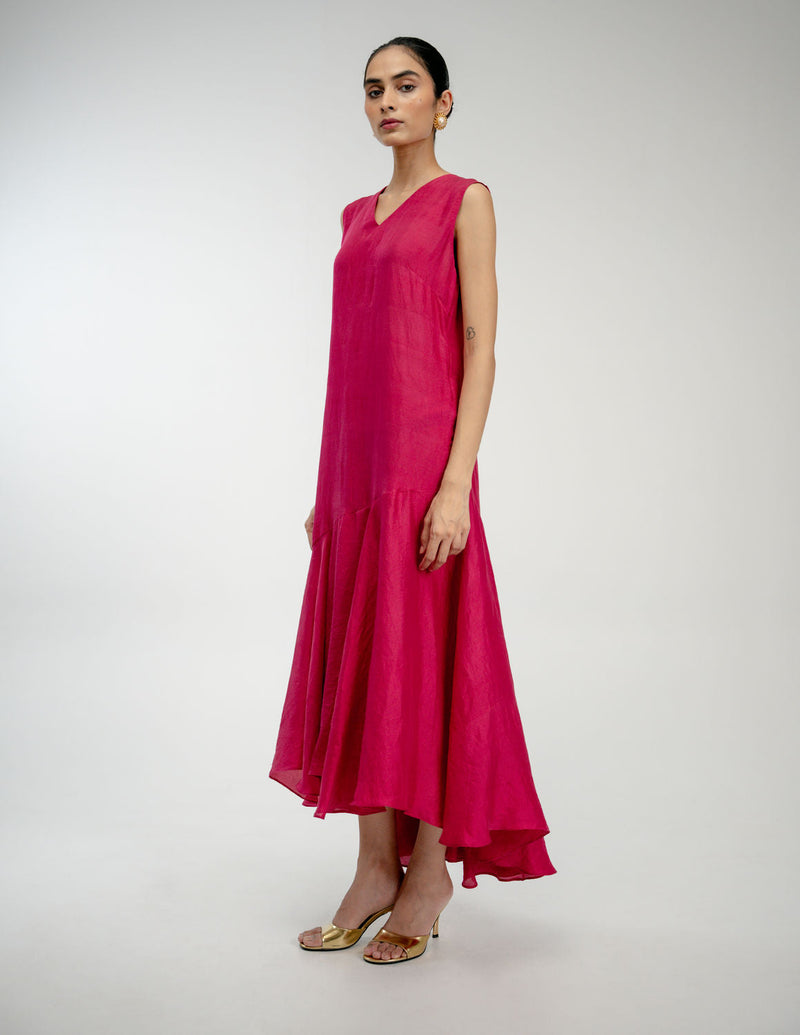 Found Again Set mulberry silk dress by Ode to Odd in pink for women in Singapore