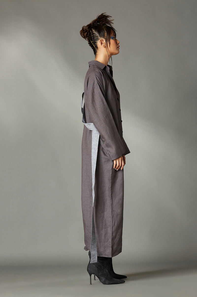 Aella Jumpsuit linen by Chola in grey color for women in Singapore