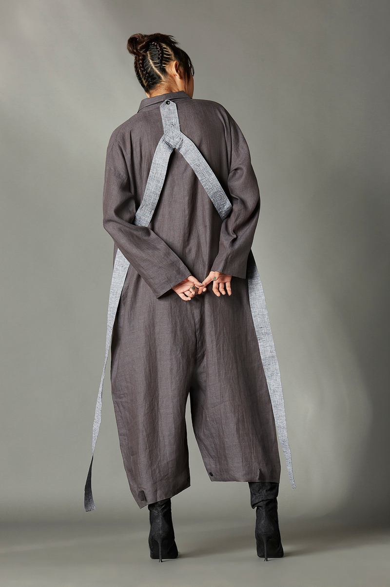 Aella Jumpsuit linen by Chola in grey color for women in Singapore