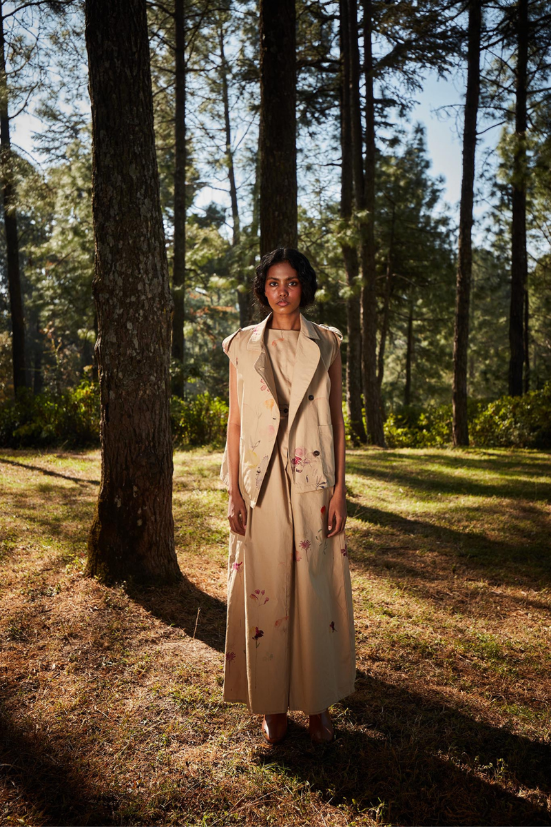 Sandstone Jumpsuit Set oxford by Khara Kapas for women in Singapore
