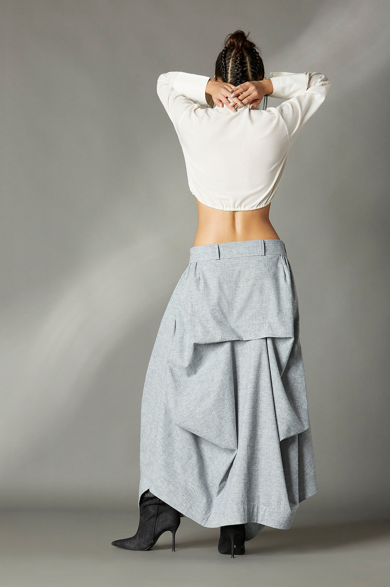 Lila Skirt cotton by Chola in blue color for women in Singapore