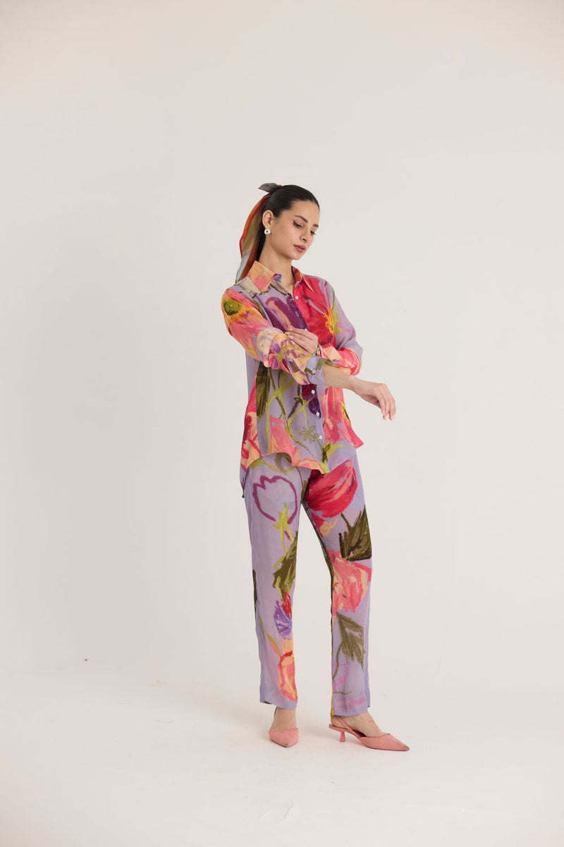 DOLLY PURPLE CO-ORD SET mul by Yam in multi color for women in Singapore