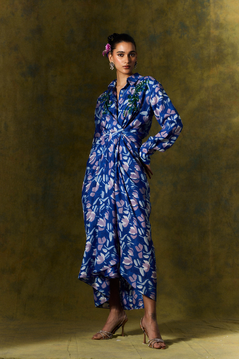 NEELAM SILK SHIRT DRESS silk by JodiLife for women in Singapore