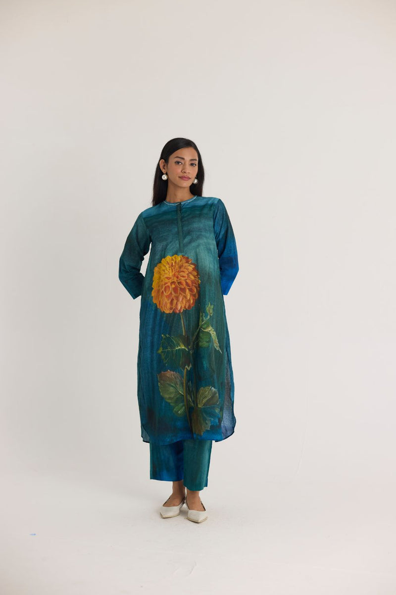 DILLY DALLY LONG KURTA SET cotton by Yam in multi color for women in Singapore