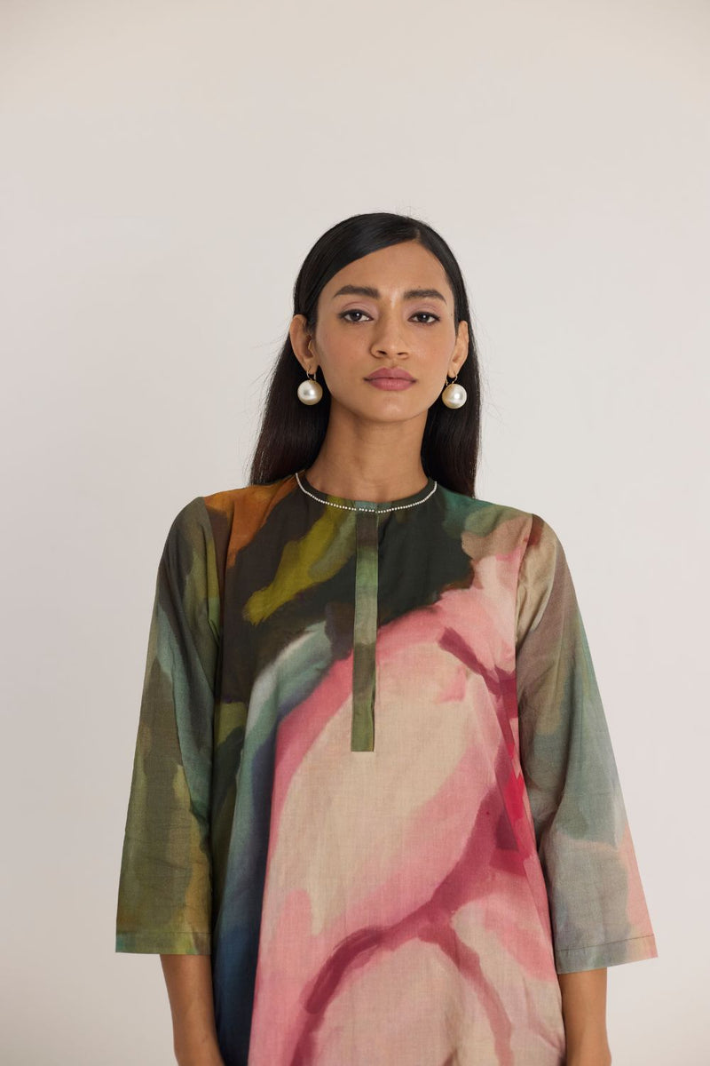 TILLY LONG COTTON KURTA SET cotton by Yam in multi color for women in Singapore