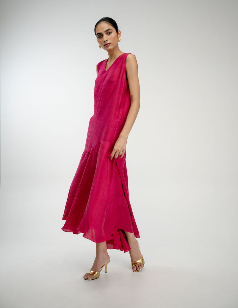 Found Again Set mulberry silk dress by Ode to Odd in pink for women in Singapore