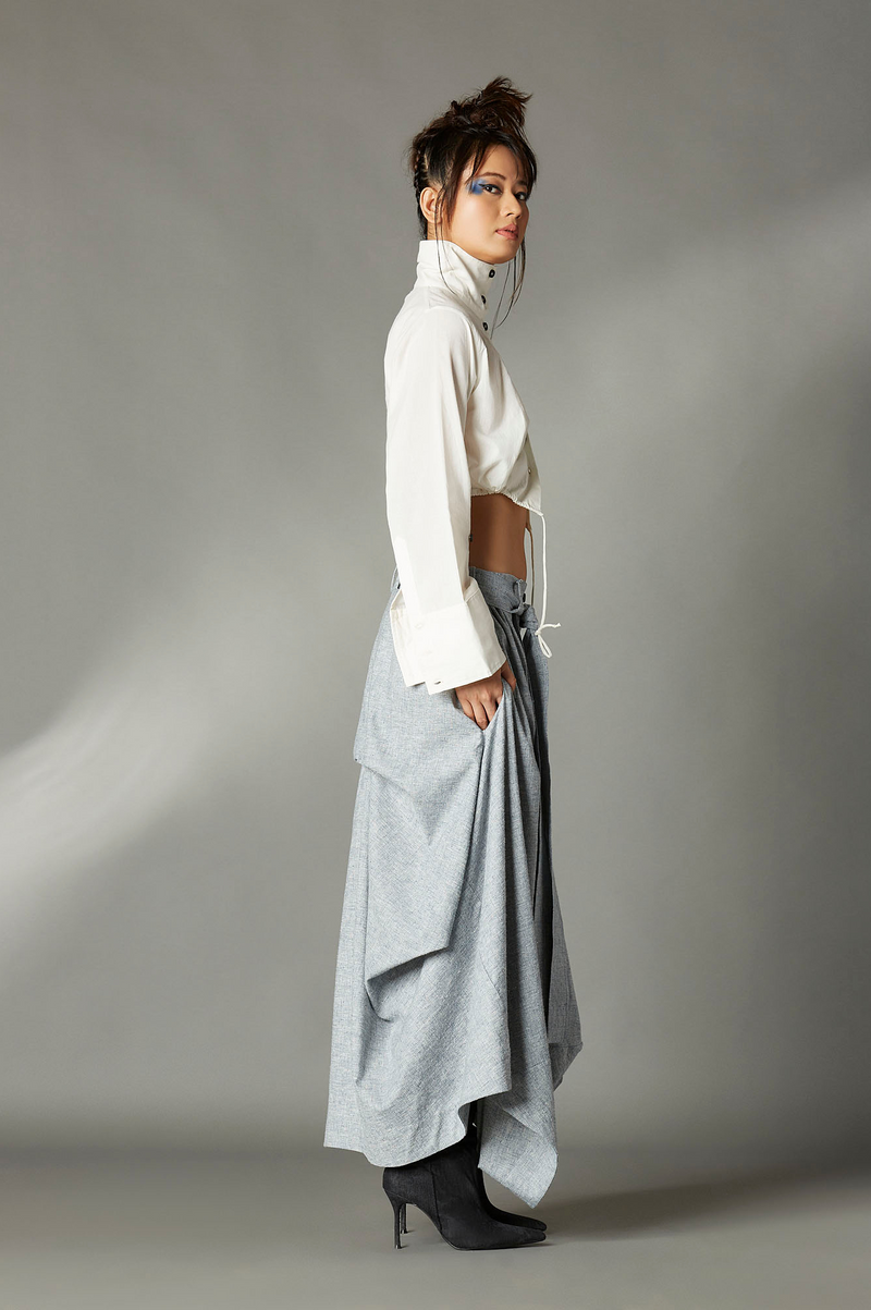 Lila Skirt cotton by Chola in blue color for women in Singapore