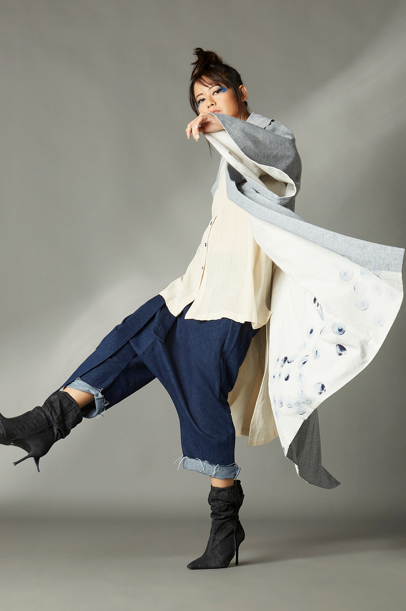 Knox Jacket cotton by Chola in blue color for women in Singapore
