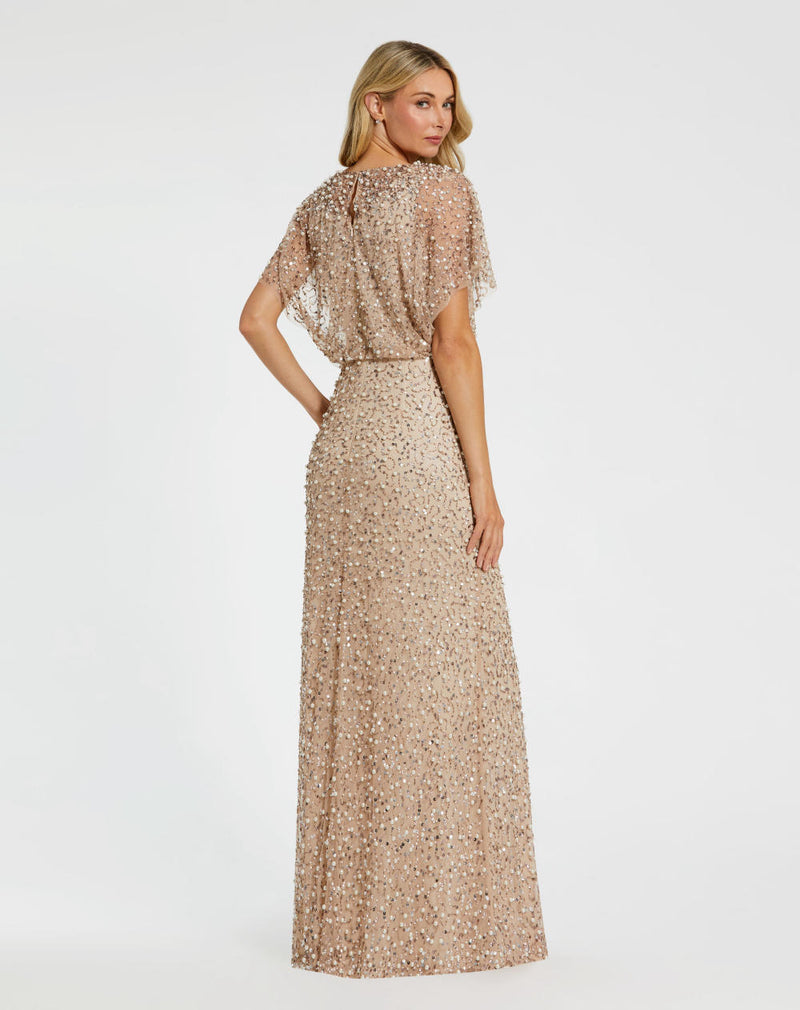 MD-14523 Aline Gown-Beige by Mac Duggal in beige color for women in Singapore