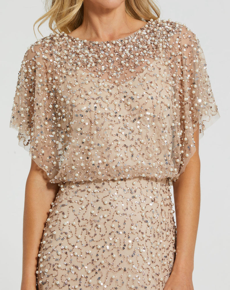 MD-14523 Aline Gown-Beige by Mac Duggal in beige color for women in Singapore