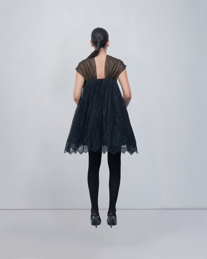 Mina Dress viscose by Leh Studios in gold for women in Singapore