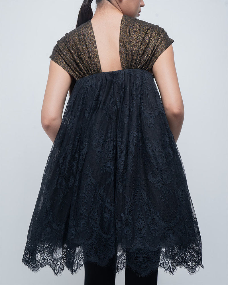 Mina Dress viscose by Leh Studios in gold for women in Singapore
