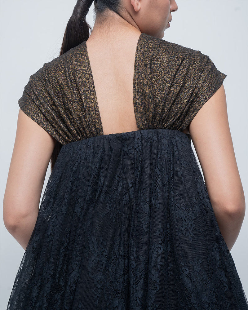 Mina Dress viscose by Leh Studios in gold for women in Singapore