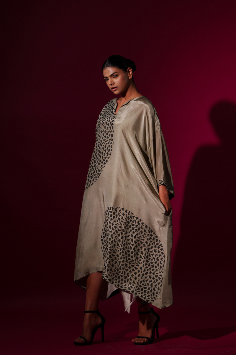 Pri Dress-Grey + Black cotton lycra dresses by Stoique in grey, black for women in Singapore