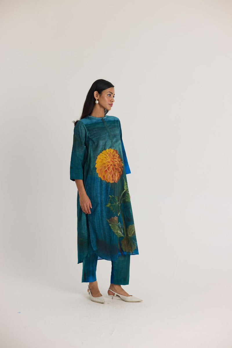 DILLY DALLY LONG KURTA SET cotton by Yam in multi color for women in Singapore