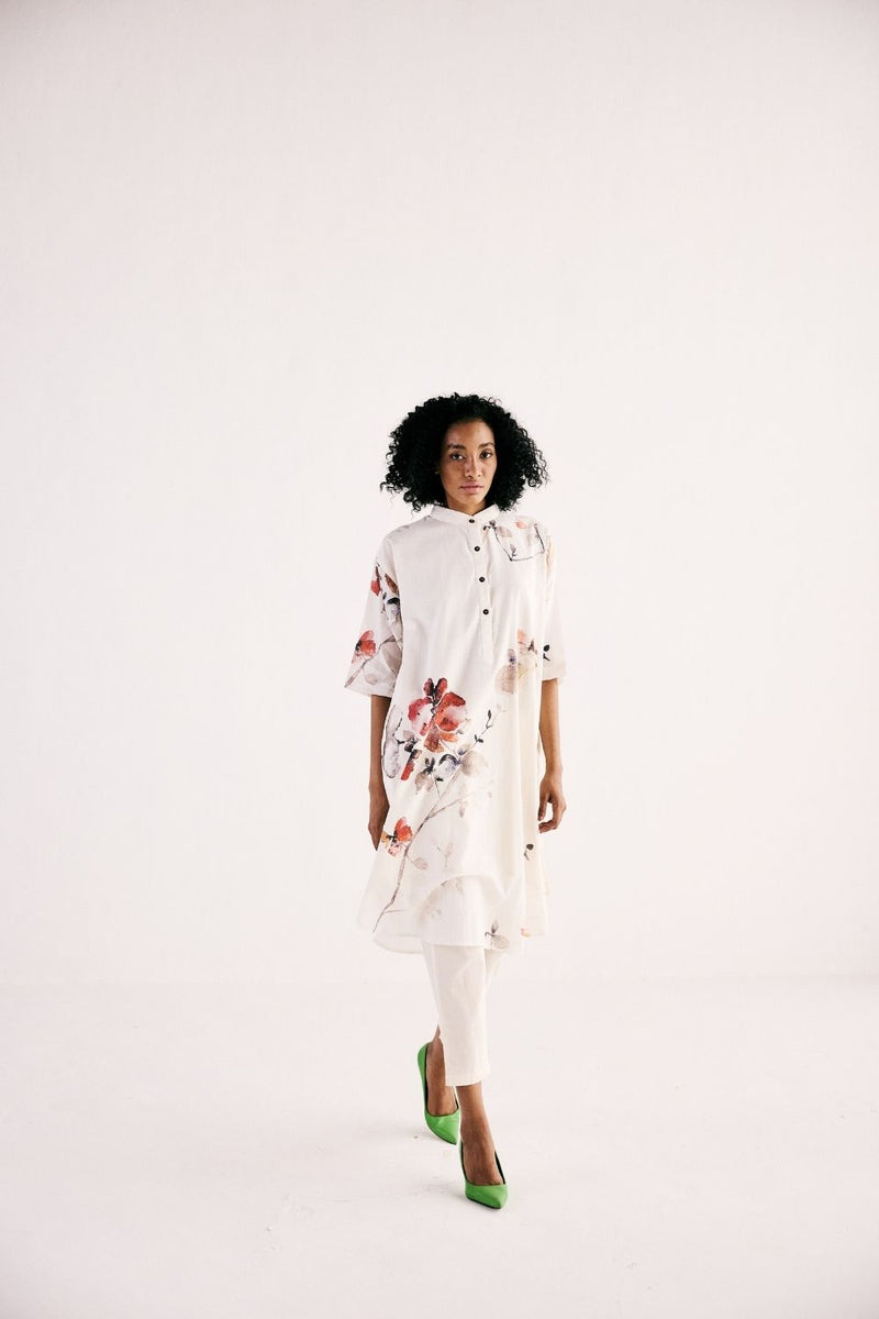 WISTERIA KURTA SET cotton by Khara Kapas in white for women in Singapore