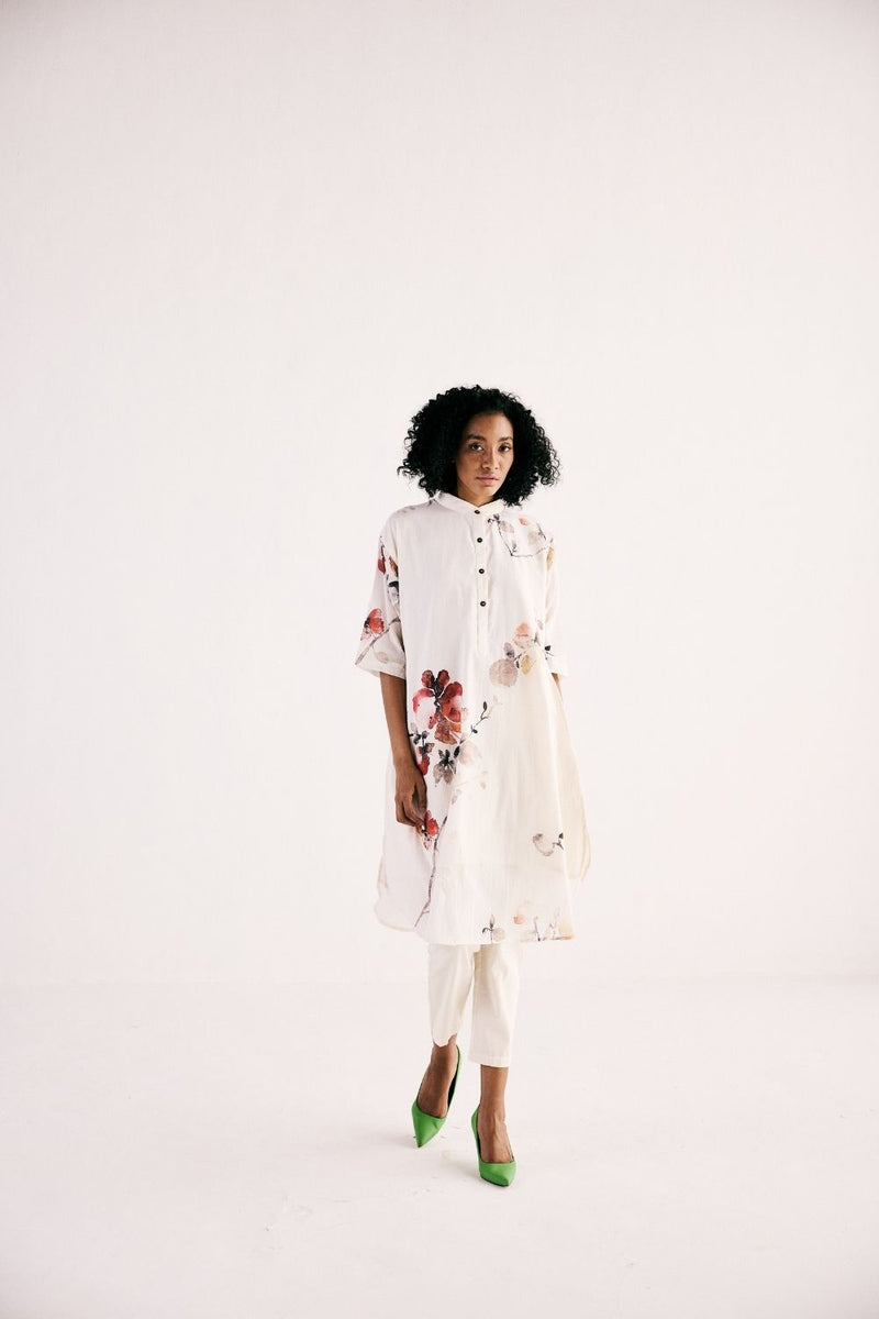 WISTERIA KURTA SET cotton by Khara Kapas in white for women in Singapore