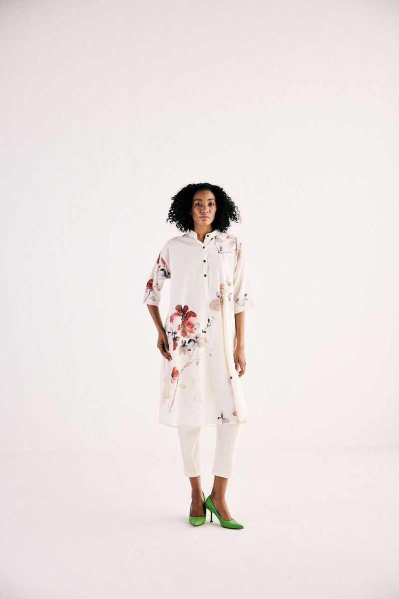 WISTERIA KURTA SET cotton by Khara Kapas in white for women in Singapore