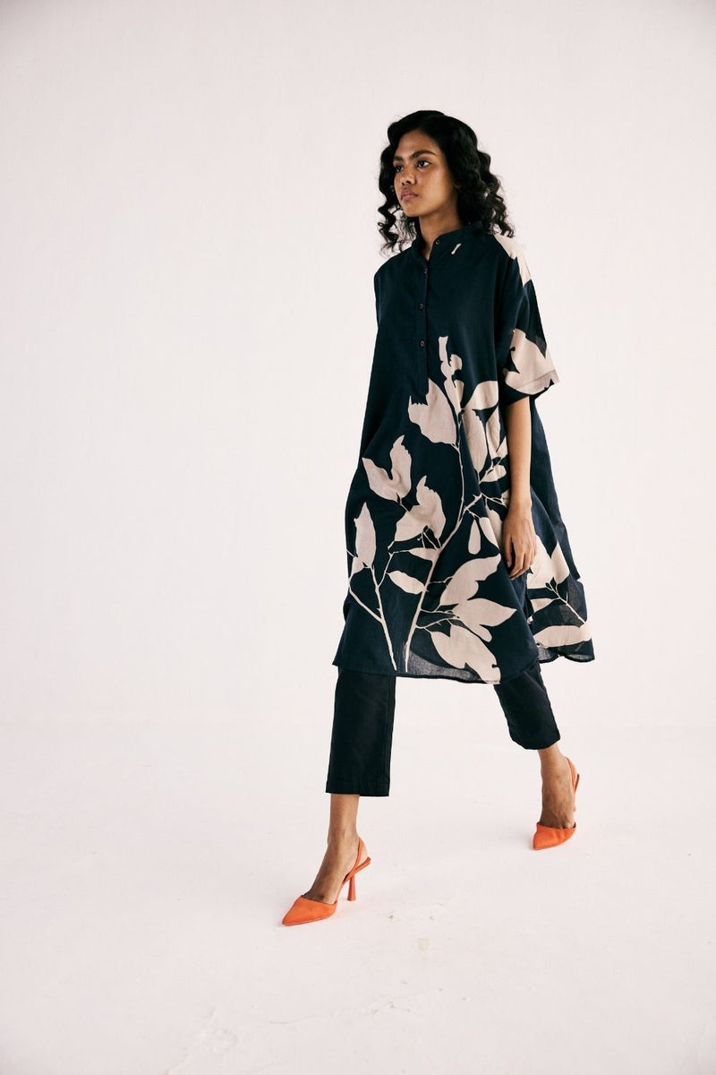 ONYX KURTA SET cotton by Khara Kapas in black for women in Singapore