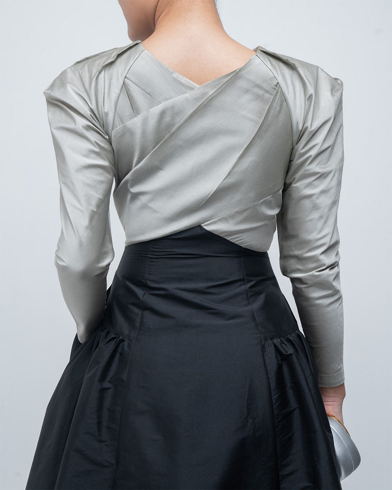 Soraya Dress viscose by Leh Studios in silver, black for women in Singapore