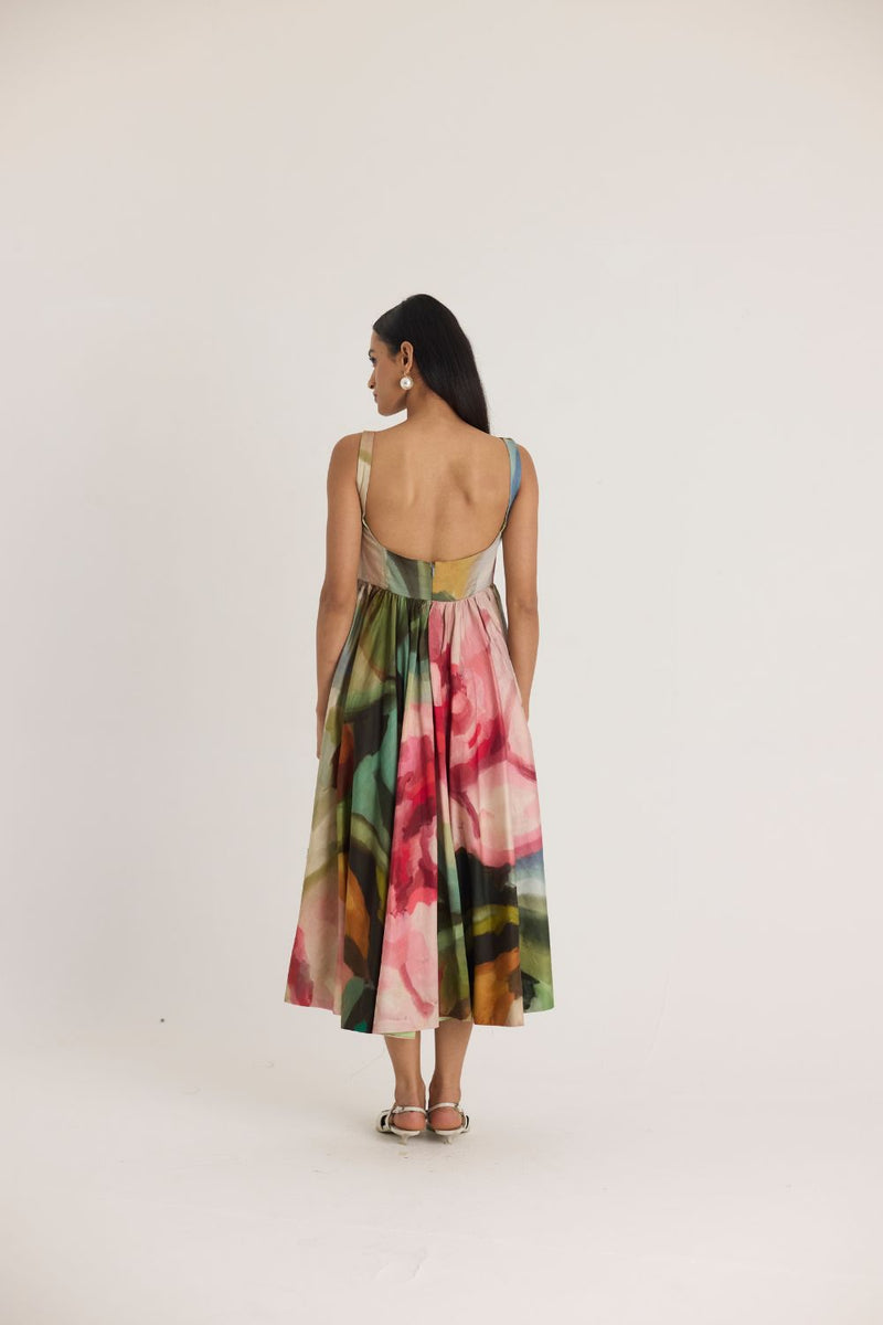 TILLY CHERRY DRESS satin by Yam in multi color for women in Singapore