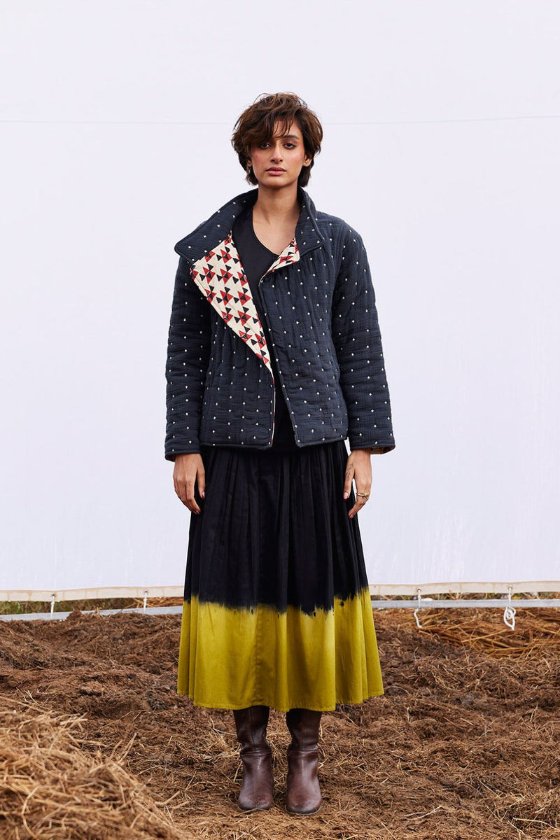 Coal jacket cotton by Khara Kapas in black for women in Singapore