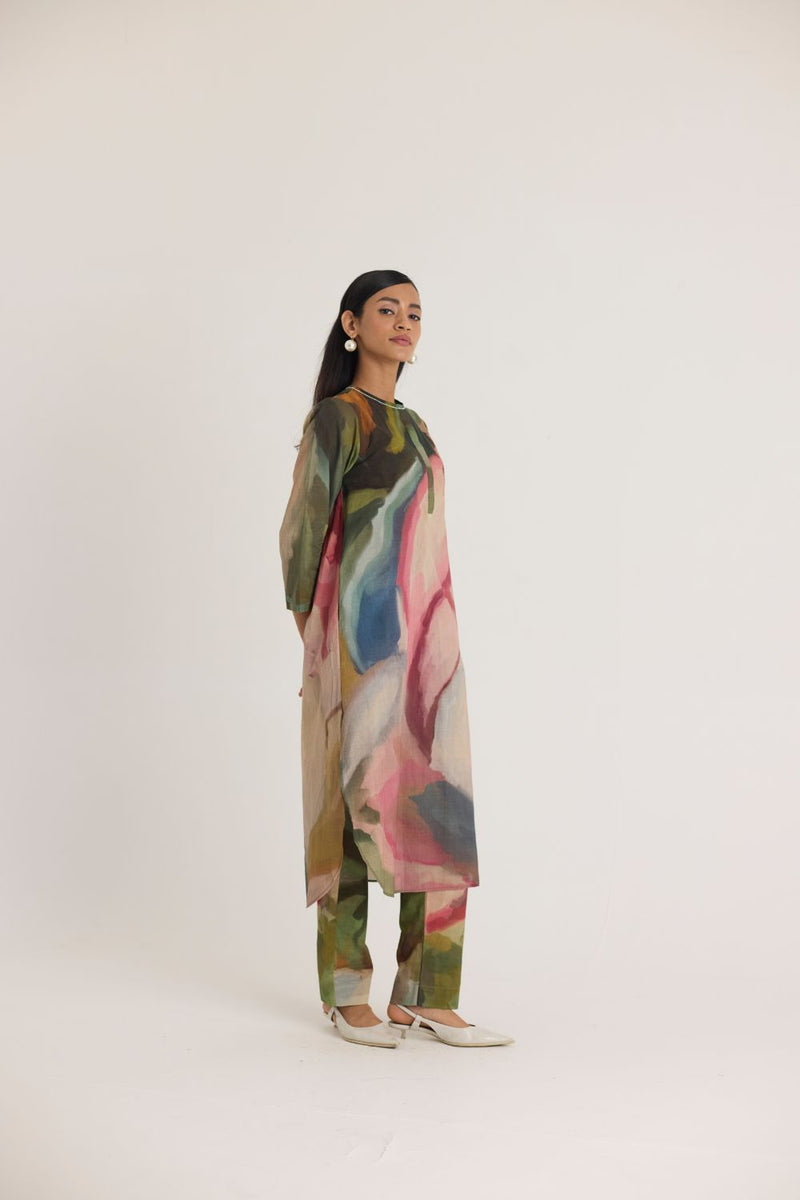 TILLY LONG COTTON KURTA SET cotton by Yam in multi color for women in Singapore