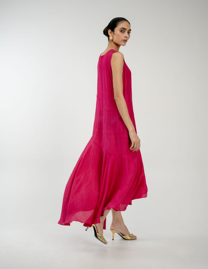 Found Again Set mulberry silk dress by Ode to Odd in pink for women in Singapore