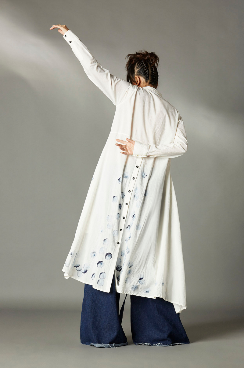 Elvira Hand Painted Shirt cotton by Chola in white color for women in Singapore