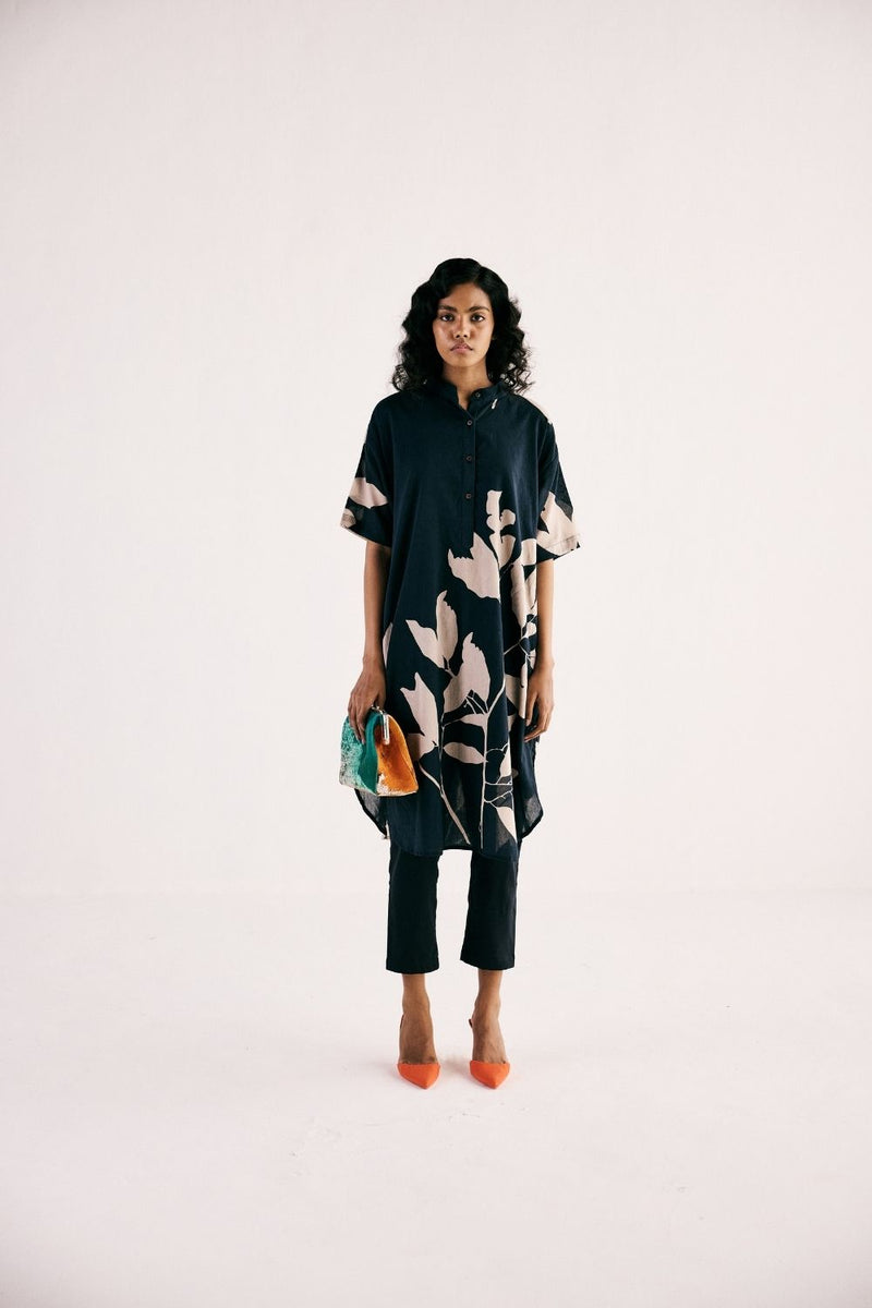 ONYX KURTA SET cotton by Khara Kapas in black for women in Singapore