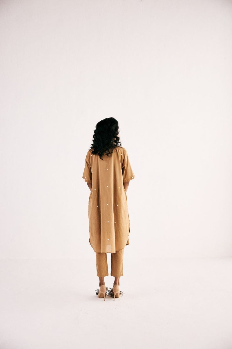 SAND KURTA SET cotton by Khara Kapas in brown for women in Singapore