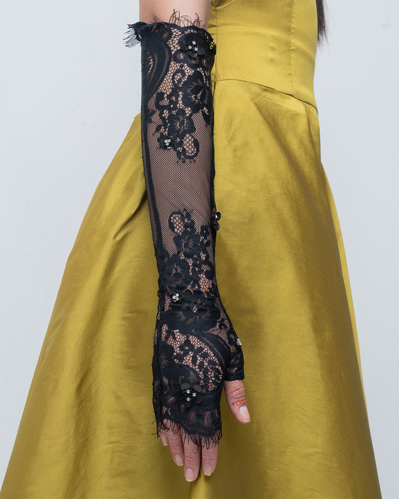 Lucile Dress viscose by Leh Studios in black, green for women in Singapore