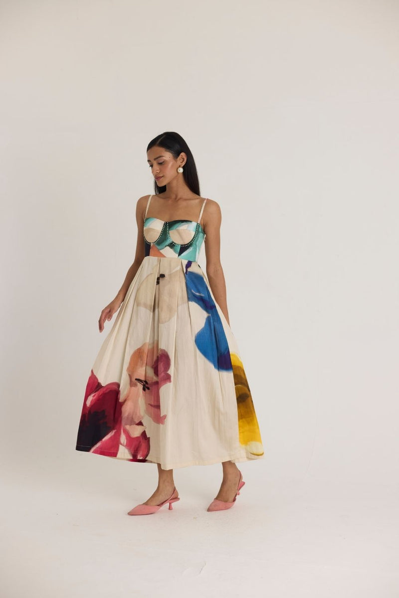 LILA BRALETTE DRESS satin by Yam in white color for women in Singapore