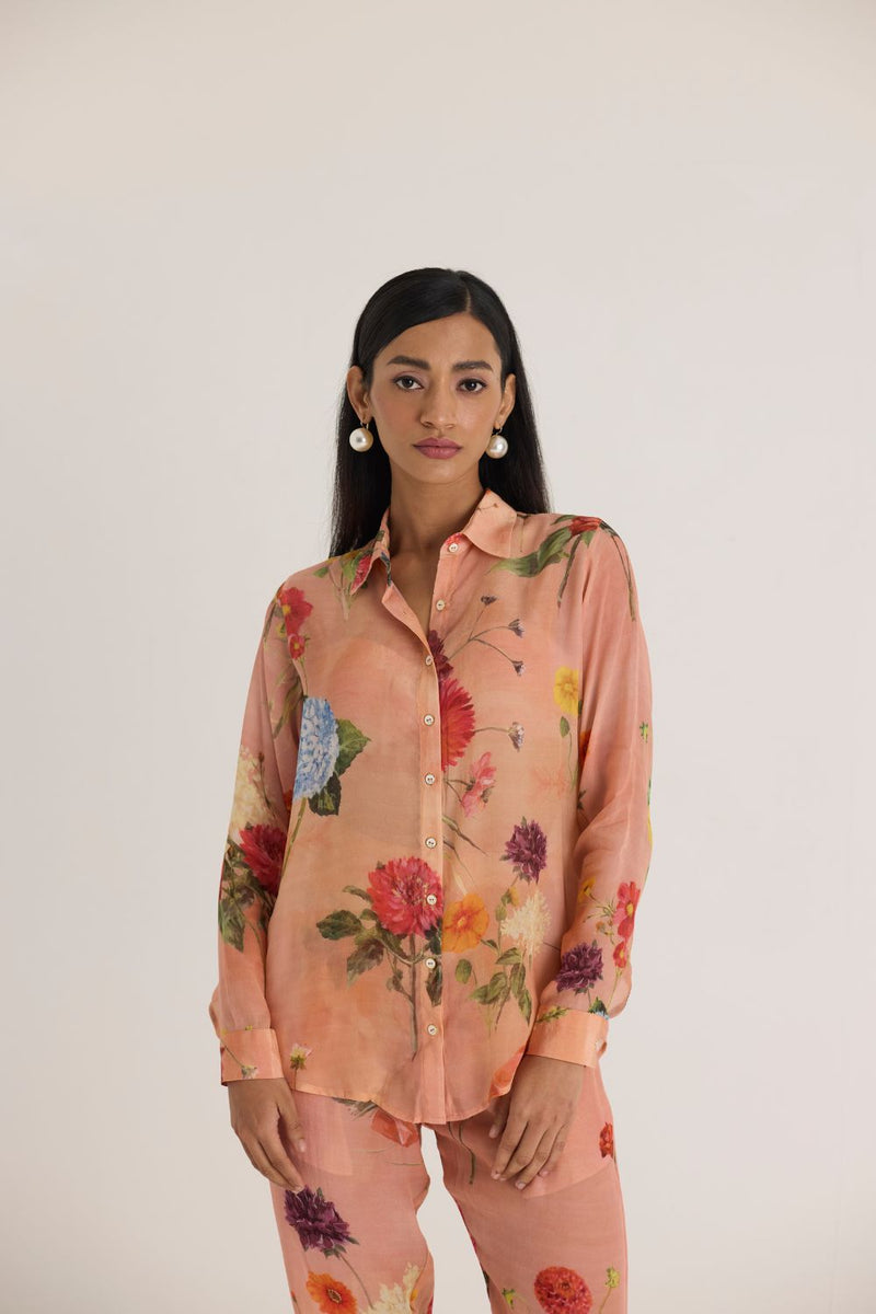 BUTTERCUP CO-ORD SET by Yam in peach color for women in Singapore