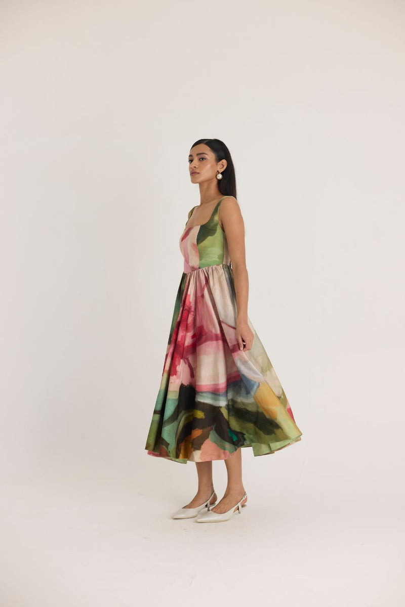 TILLY CHERRY DRESS satin by Yam in multi color for women in Singapore