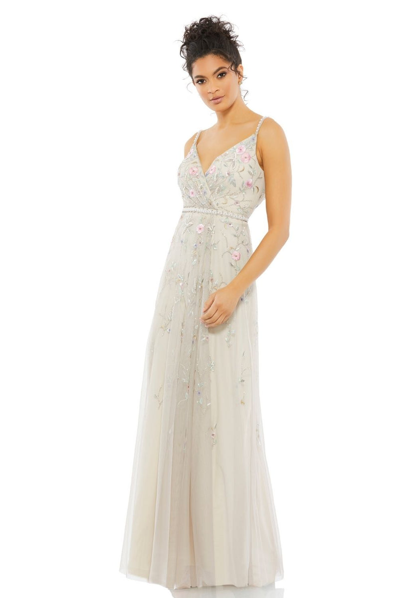 MD-9141 Strappy Long Gown-Beige by Mac Duggal in beige color for women in Singapore